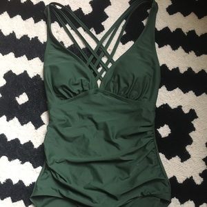Excellent used condition forest green bathing suit